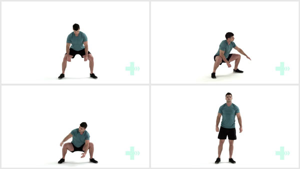 Squat to rotation