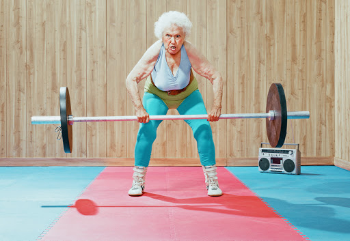 Woman deadlifting